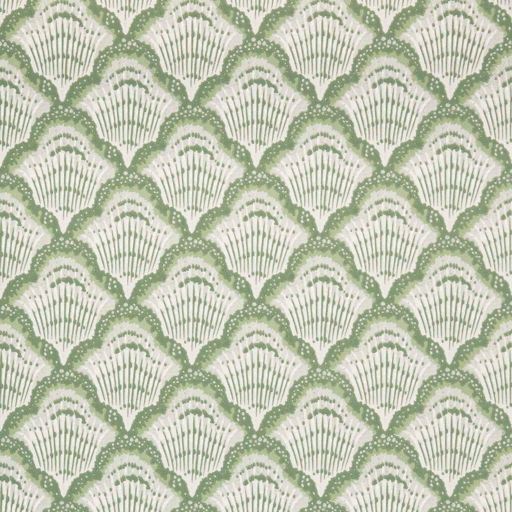 Calico Shell Verde Green V&A Decorative Papers II Wallpaper by 1838 Wallcoverings