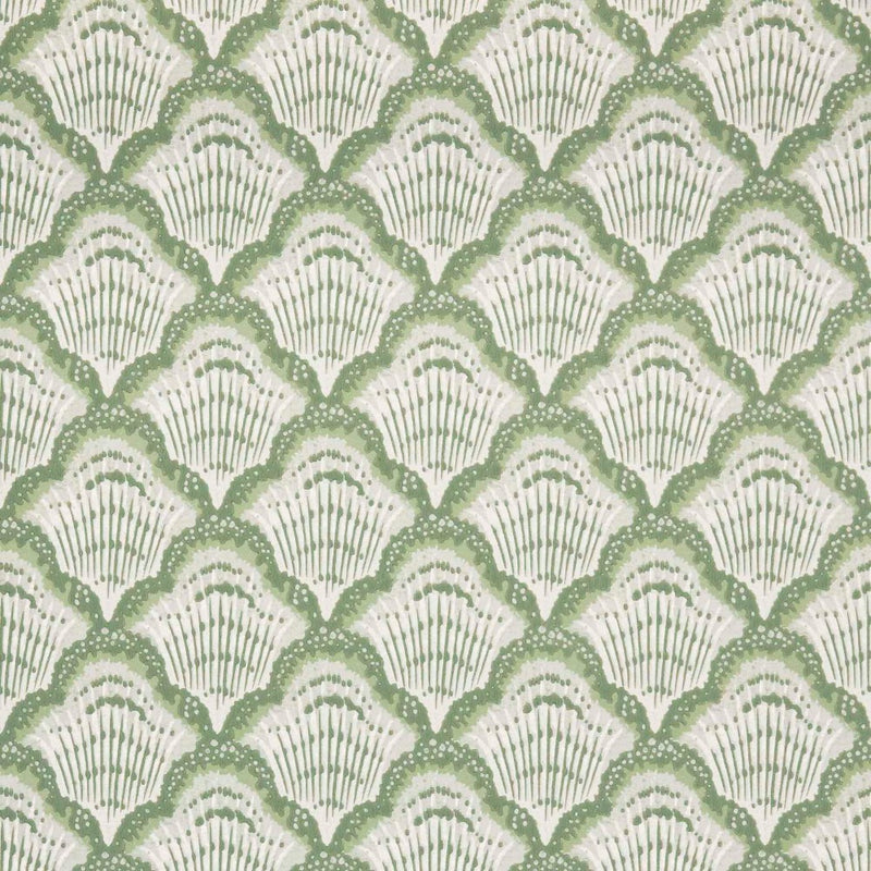 Calico Shell Verde Green V&A Decorative Papers II Wallpaper by 1838 Wallcoverings