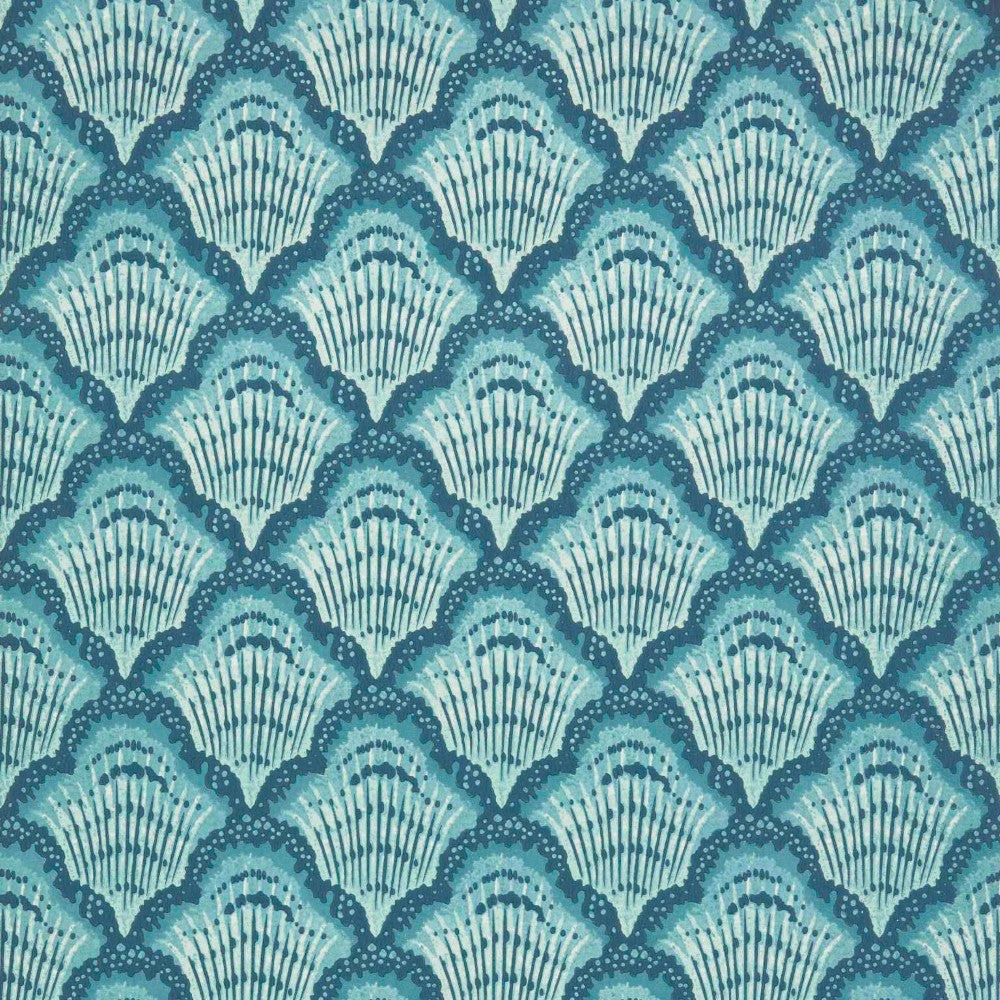 Calico Shell Aqua V&A Decorative Papers II Wallpaper by 1838 Wallcoverings