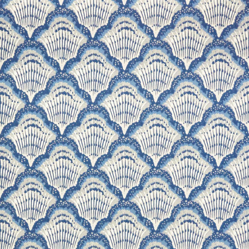 Calico Shell Cobalt Blue V&A Decorative Papers II Wallpaper by 1838 Wallcoverings
