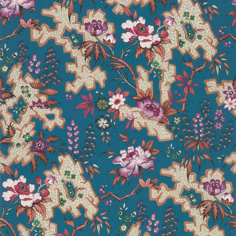 Kilburn's Maze Prussian Blue V&A Decorative Papers II Wallpaper by 1838 Wallcoverings