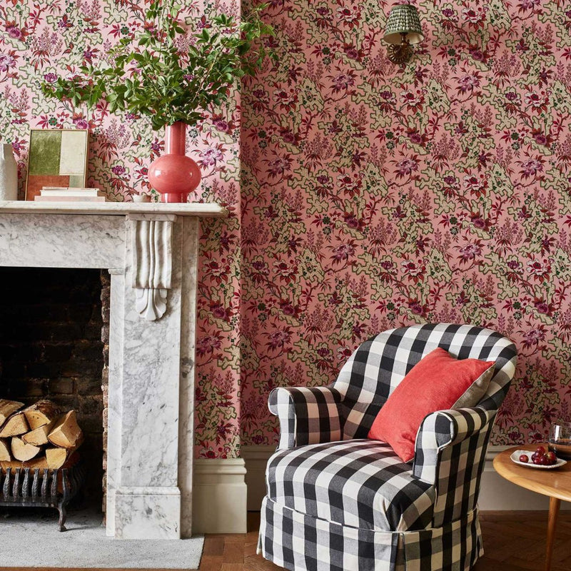 Kilburn's Maze Blush Pink V&A Decorative Papers II Wallpaper by 1838 Wallcoverings