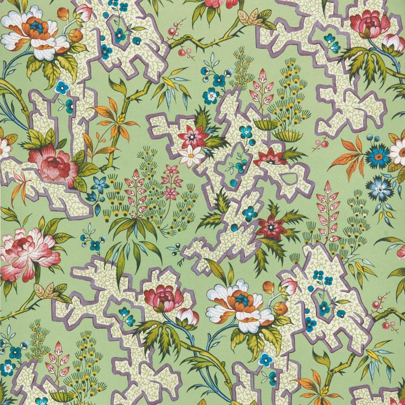 Kilburn's Maze Verde Green V&A Decorative Papers II Wallpaper by 1838 Wallcoverings