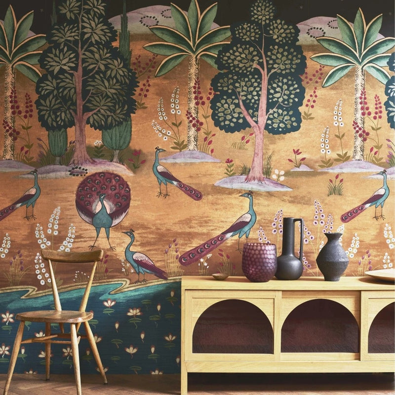 Garland of Ragini Night V&A Decorative Papers II Mural by 1838 Wallcoverings