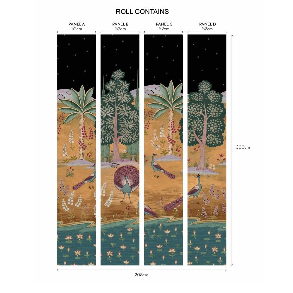 Garland of Ragini Night V&A Decorative Papers II Mural by 1838 Wallcoverings