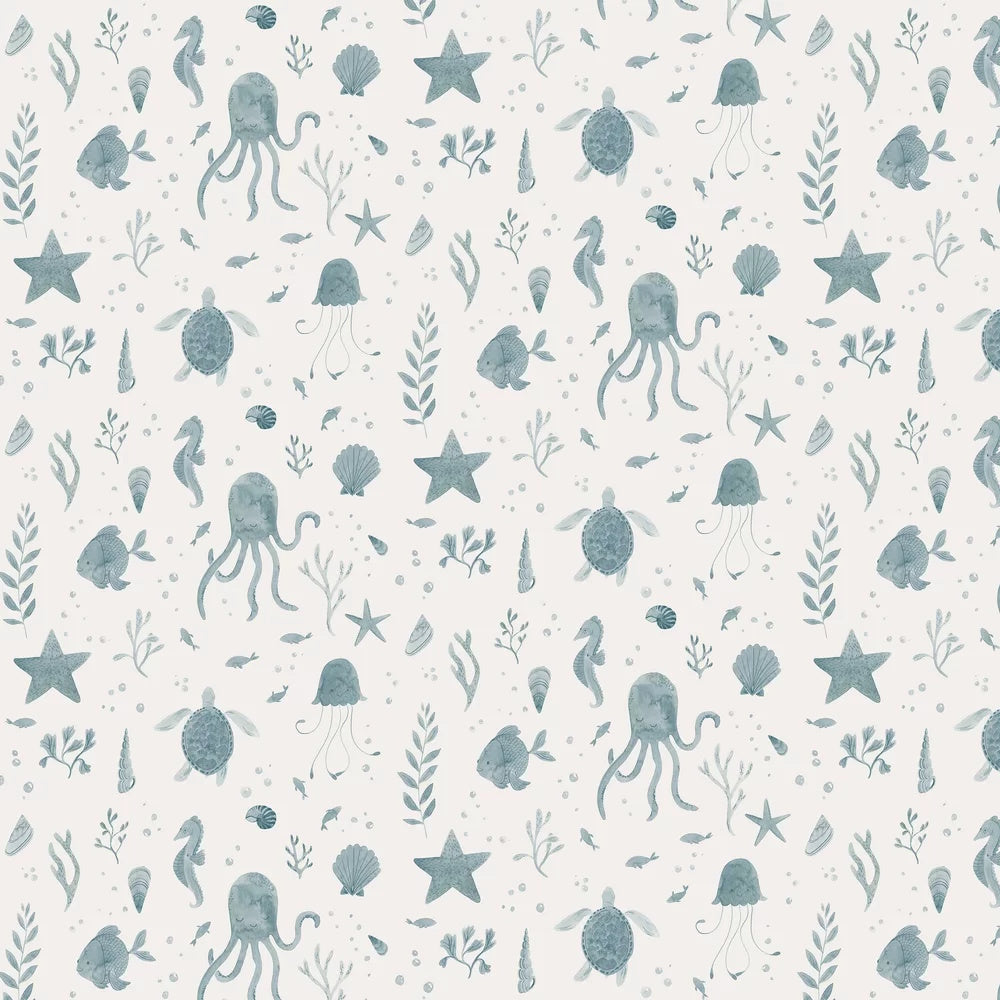 243-36 Ocean Blue Della Familjen Wallpaper by Sandberg