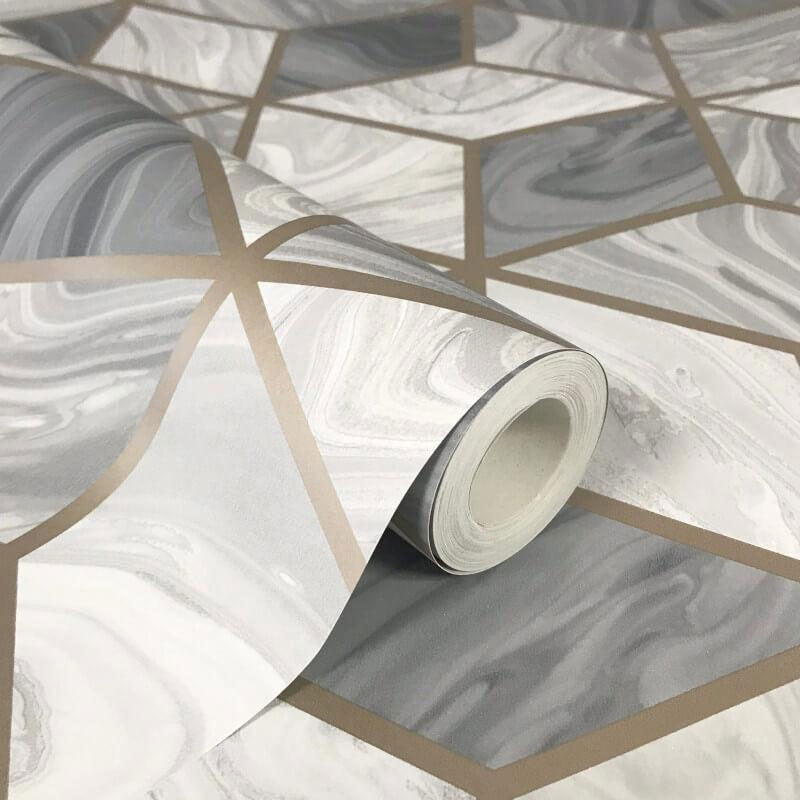 248975 Portfolio Marble Cube Wallpaper by Rasch