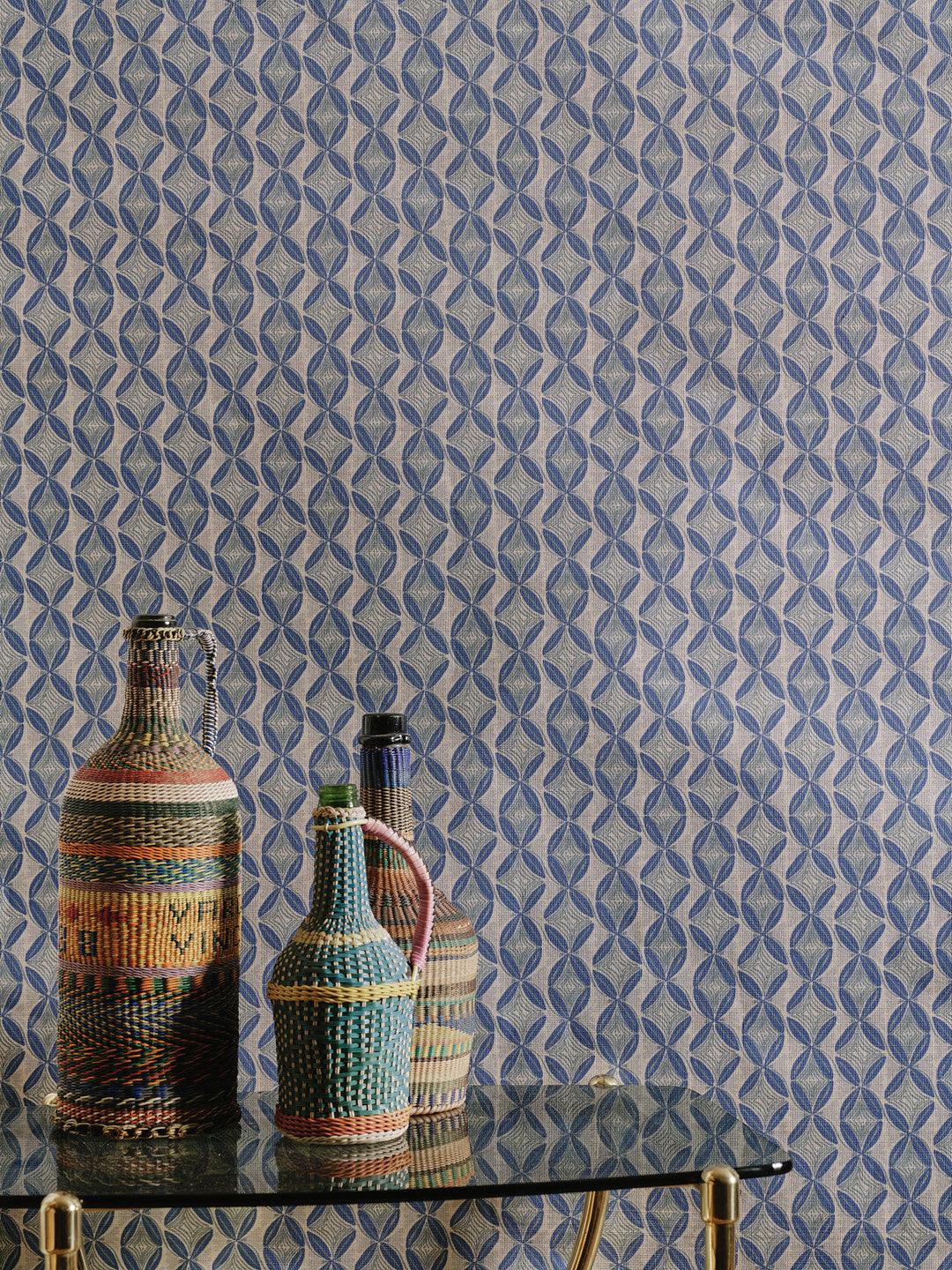 Dancing Vines Abaca wallpaper by Christopher Farr Cloth in a room setting