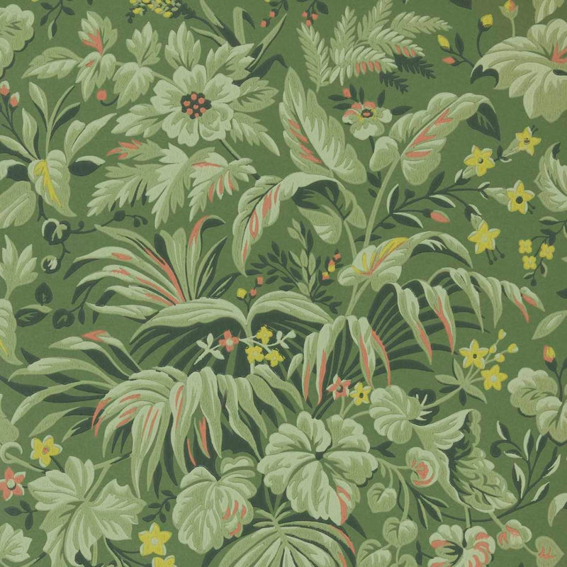 Palmette Forest Green V&A Decorative Papers III Wallpaper by 1838 Wallcoverings