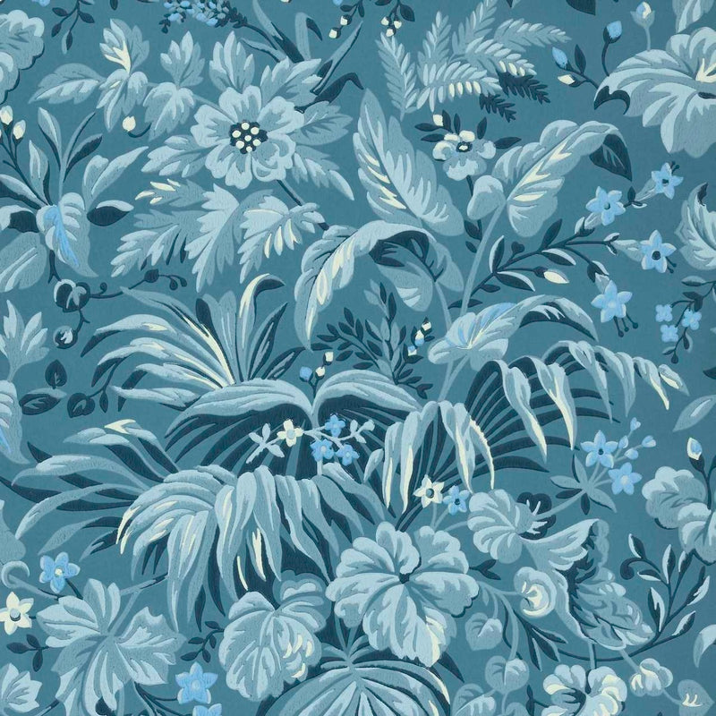 Palmette Blue Hue V&A Decorative Papers III Wallpaper by 1838 Wallcoverings