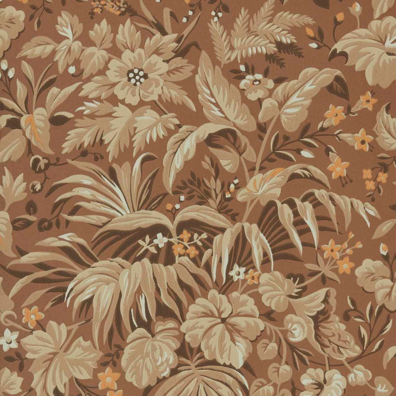 Palmette Clay Brown V&A Decorative Papers III Wallpaper by 1838 Wallcoverings