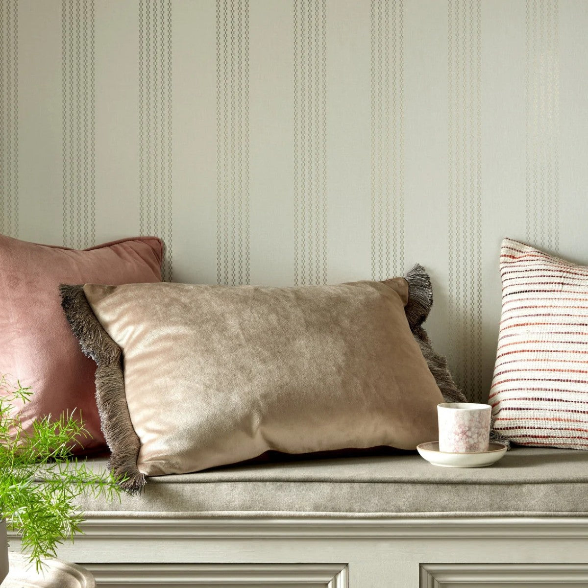 Silk Stripe Metallic V&A Decorative Papers III Wallpaper by 1838 Wallcoverings