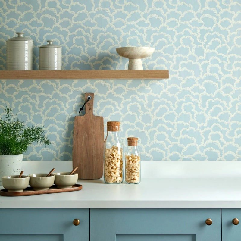 Stratus Sky Blue V&A Decorative Papers III Wallpaper by 1838 Wallcoverings