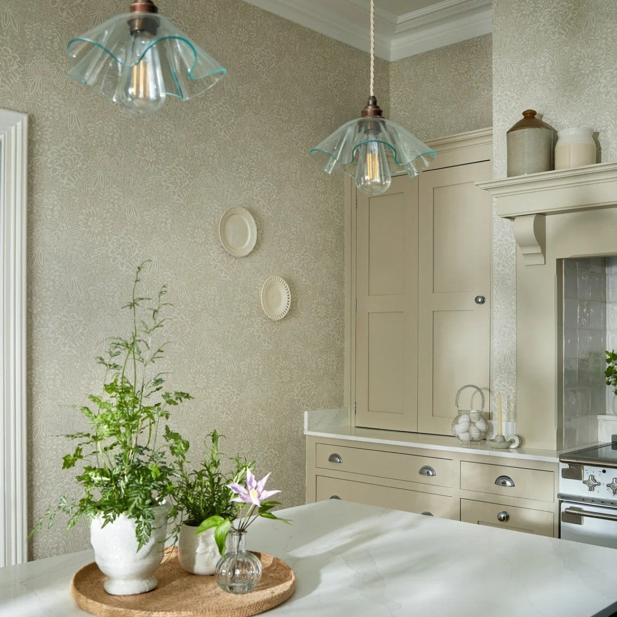 Peony Garden Natural V&A Decorative Papers III Wallpaper by 1838 Wallcoverings