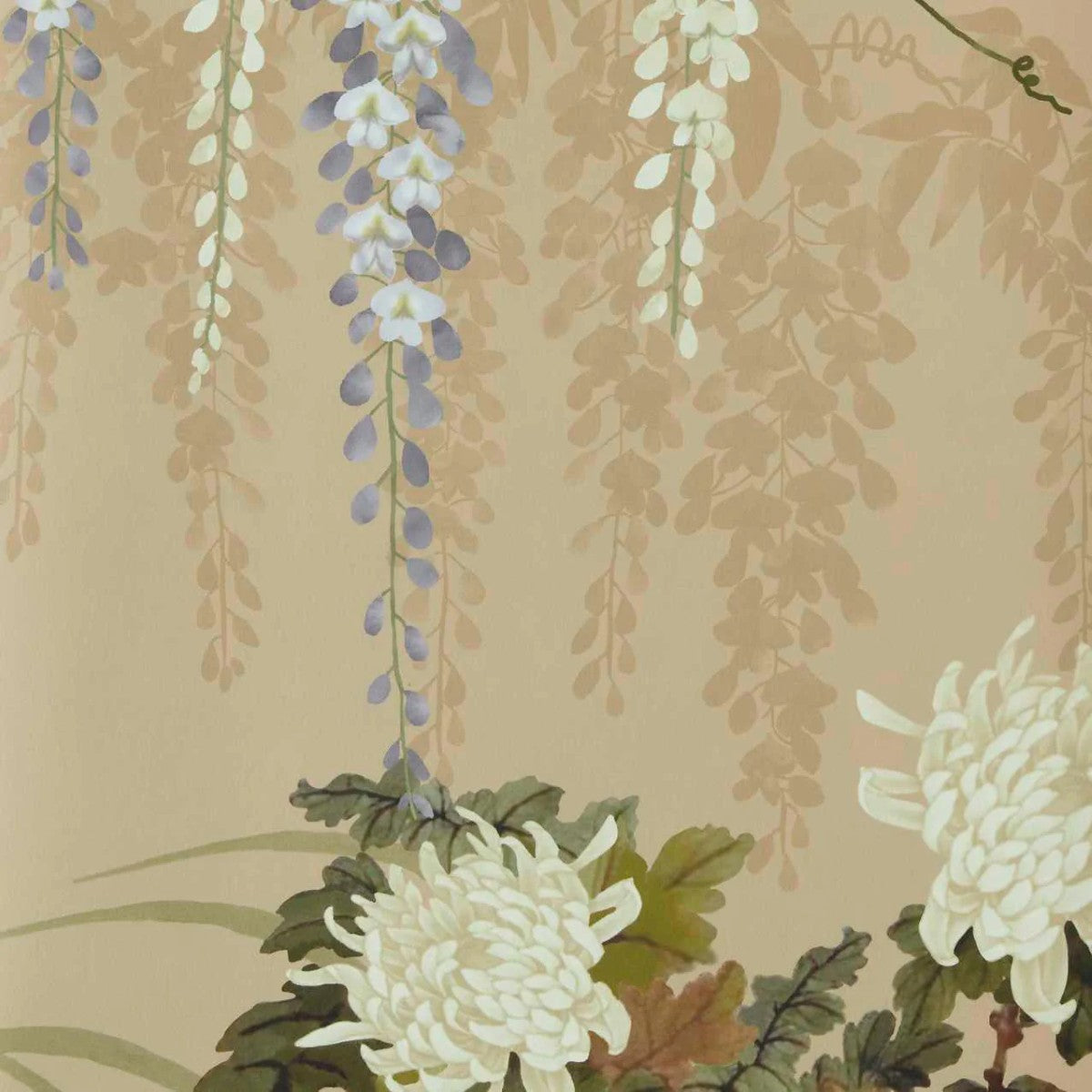 Wisteria Bloom Alabaster V&A Decorative Papers III Mural by 1838 Wallcoverings