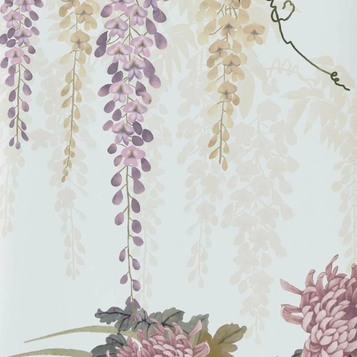 Wisteria Bloom Heather V&A Decorative Papers III Mural by 1838 Wallcoverings