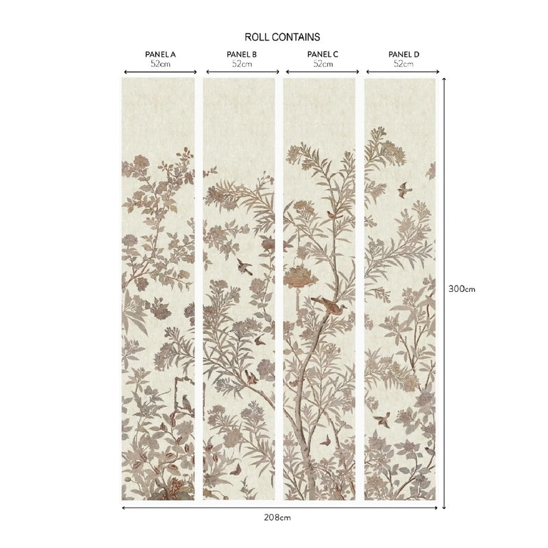 Moor Park Oyster V&A Decorative Papers III Mural by 1838 Wallcoverings