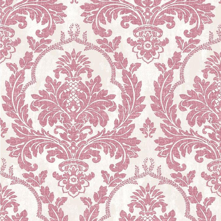 25714 Damasco Platino Cottage Chic Pink Wallpaper By Galerie