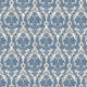 Damasco Platino Cottage Chic Blue and Silver Wallpaper By Galerie