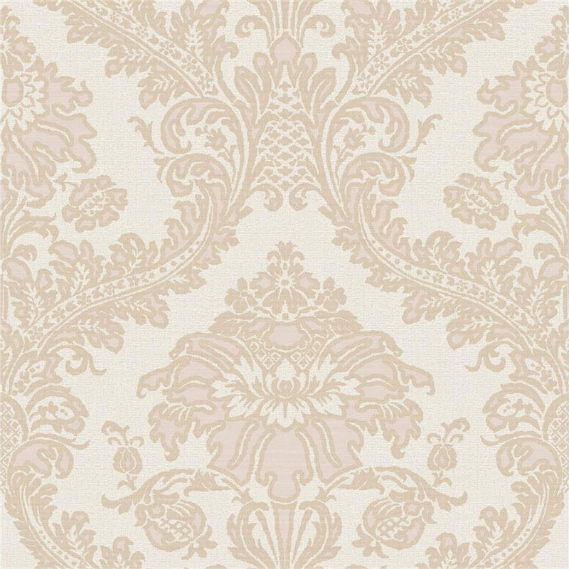 25734 Damasco Superior Cottage Chic Pink Wallpaper By Galerie