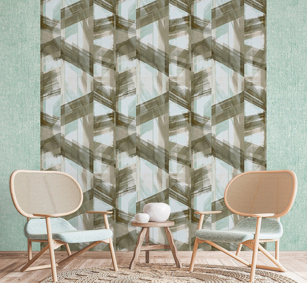 26793 Glaze Aqua Crafted Wallpaper By Hohenberger