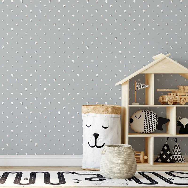 26819 Light Blue Hearts Great Kids Wallpaper By Hohenberger