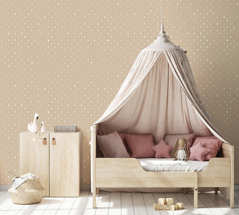 26820 Beige Hearts Great Kids Wallpaper By Hohenberger