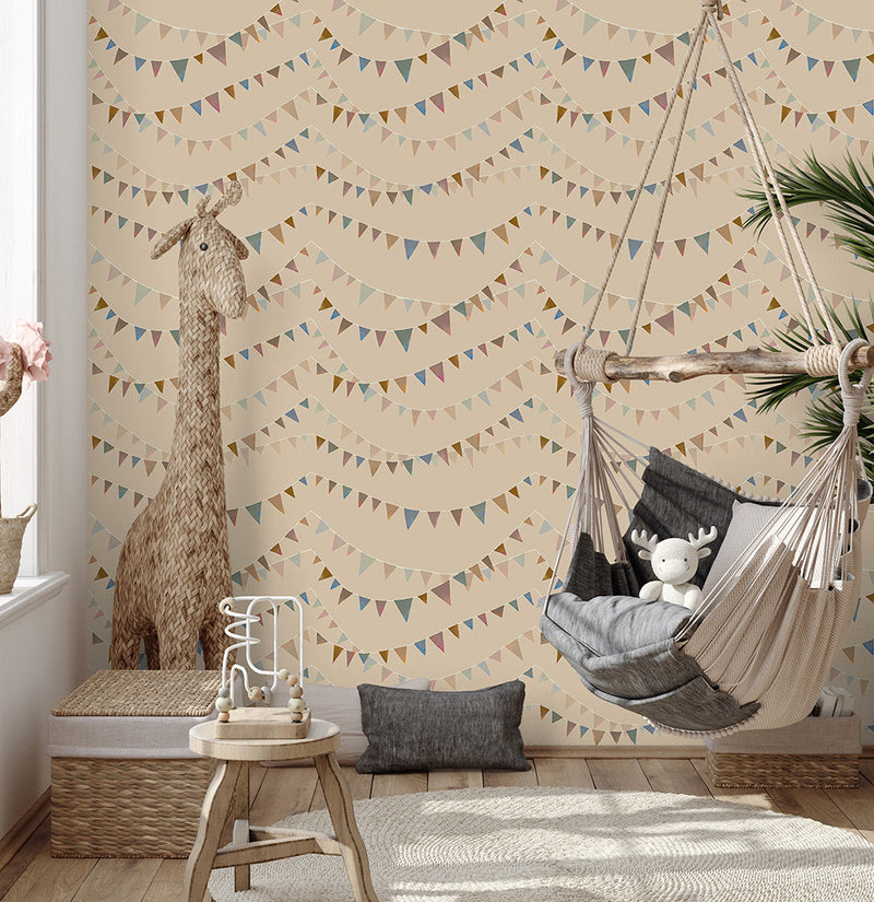 26825 Beige Garland Great Kids Wallpaper By Hohenberger