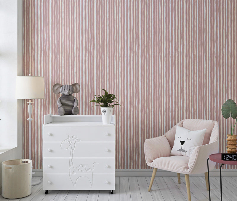 26844 Dark Rose Stripes Great Kids Wallpaper By Hohenberger