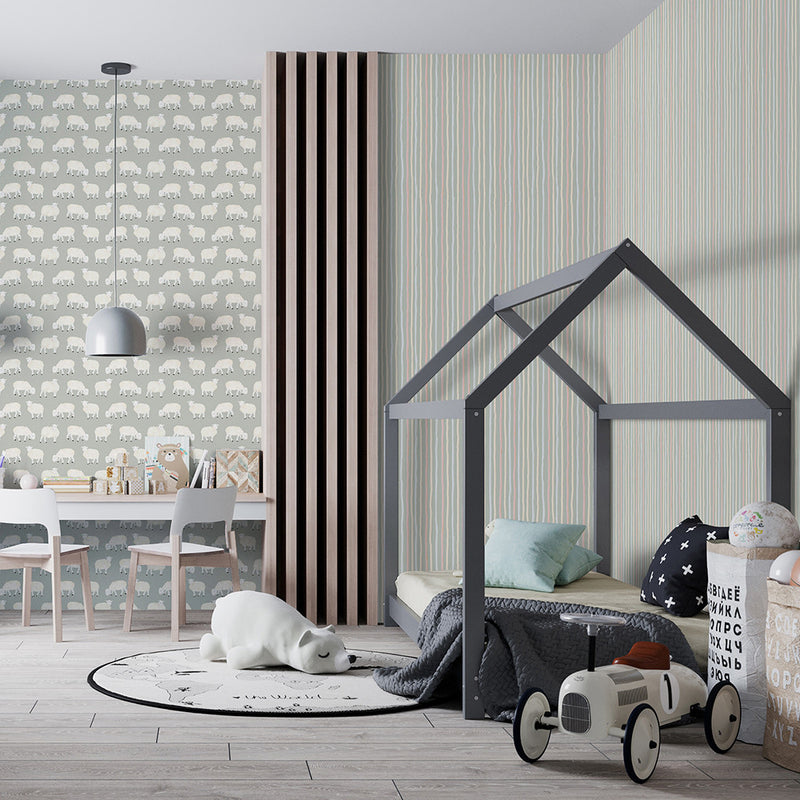 26845 Sage Stripes Great Kids Wallpaper By Hohenberger