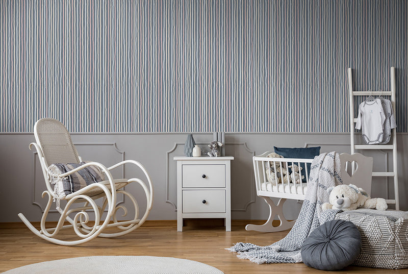 26848 Dark Blue Stripes Great Kids Wallpaper By Hohenberger