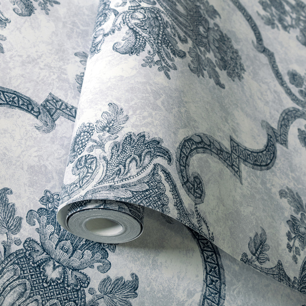 26859 Porto Chalky Blue Azulejo Wallpaper By Hohenberger