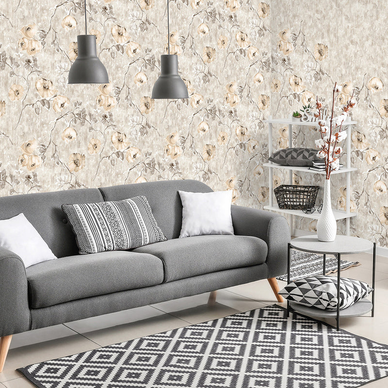 26916 Petunia Apricot Greyish Julie Feels Home Wallpaper By Hohenberger