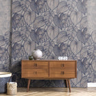 26942 Monstera Navy Ash Julie Feels Home Wallpaper By Hohenberger