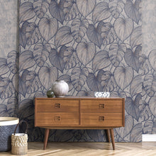 26942 Monstera Navy Ash Julie Feels Home Wallpaper By Hohenberger