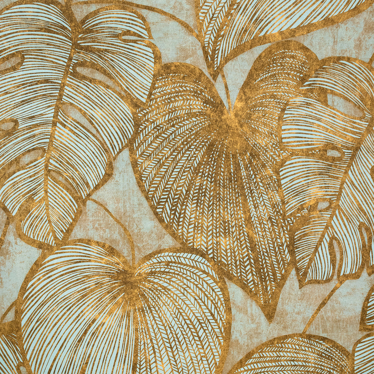 Monstera Gold Teal Julie Feels Home Wallpaper By Hohenberger