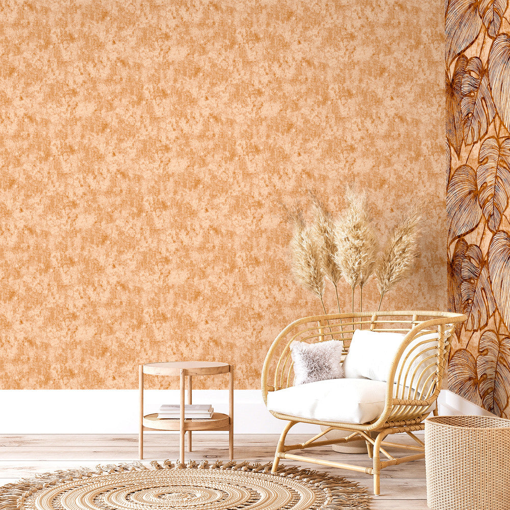 26946 Monstera Plain Peach Julie Feels Home Wallpaper By Hohenberger