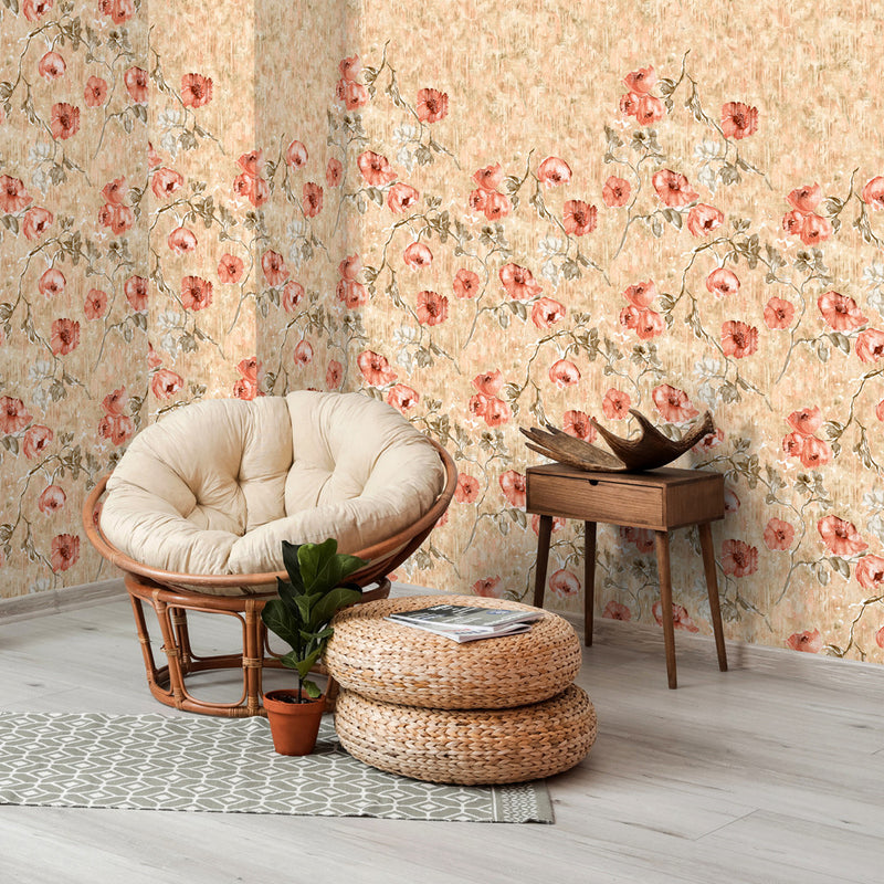 26963 Aurora Red Peach Petunia Twinwall Julie Feels Home Wallpaper By Hohenberger Galerie