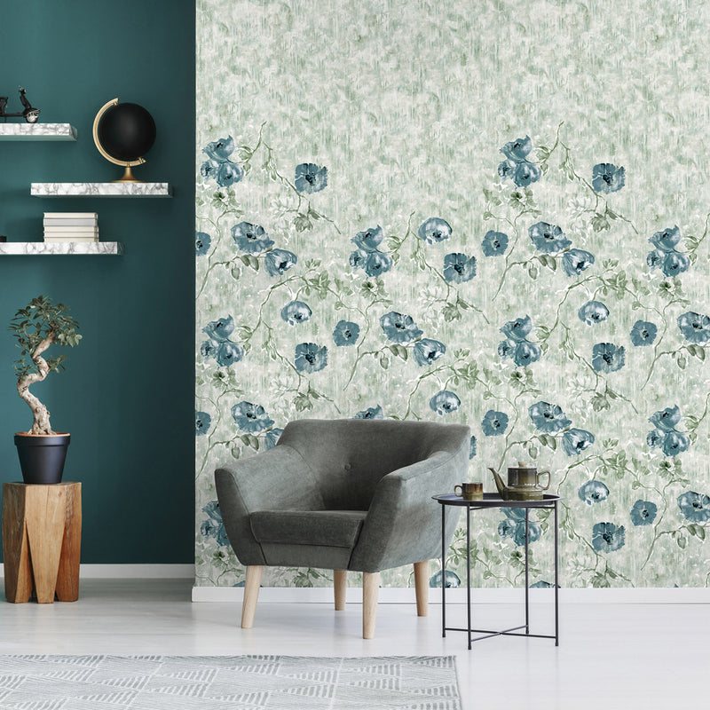 26965 Steel Blue Sage Petunia Twinwall Julie Feels Home Wallpaper By Hohenberger Galerie