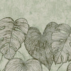 Monstera Twin Wall Olive Sage Julie Feels Home Wall Mural By Hohenberger