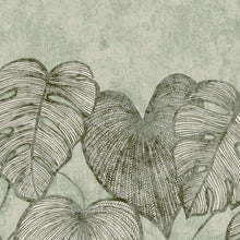 Monstera Twin Wall Olive Sage Julie Feels Home Wall Mural By Hohenberger