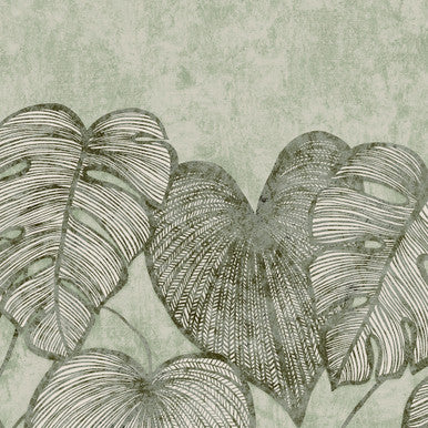 Monstera Twin Wall Olive Sage Julie Feels Home Wall Mural By Hohenberger