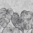 26977 Monstera Twin Wall Black Mid Lead Julie Feels Home Wall Mural By Hohenberger