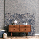 26980 Monstera Twin Wall Navy Ash Julie Feels Home Wall Mural By Hohenberger