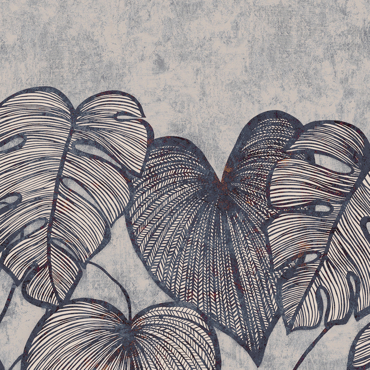 26980 Monstera Twin Wall Navy Ash Julie Feels Home Wall Mural By Hohenberger