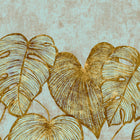 Monstera Twin Wall Gold Teal Julie Feels Home Wall Mural By Hohenberger