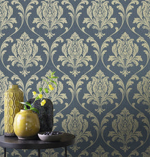 274997 Highgrove Damask Wallpaper By Rasch