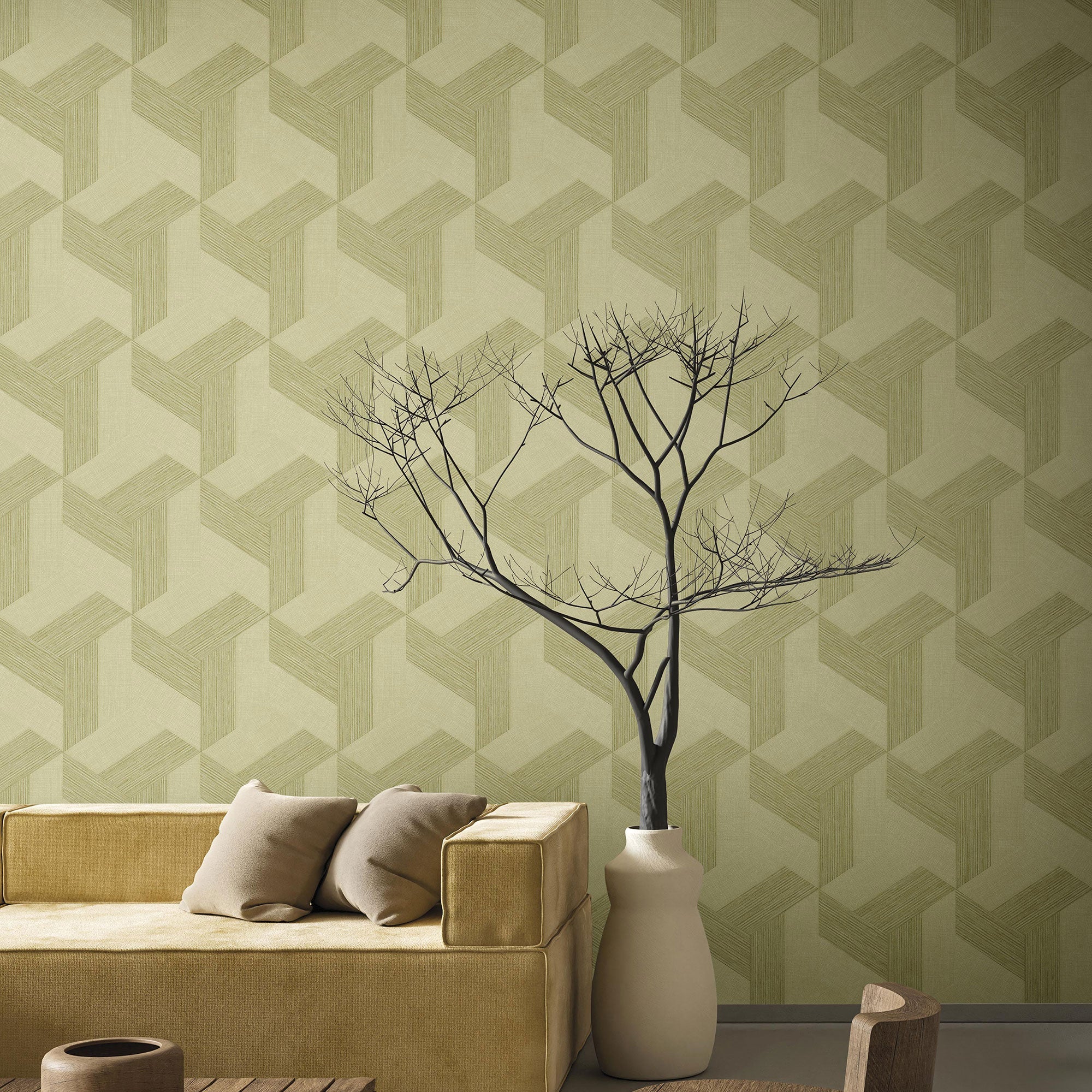 27506 Geometric Green Wallpaper by Galerie