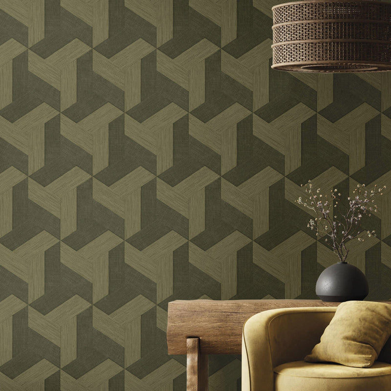 27510 Geometric Bronze Brown Wallpaper by Galerie