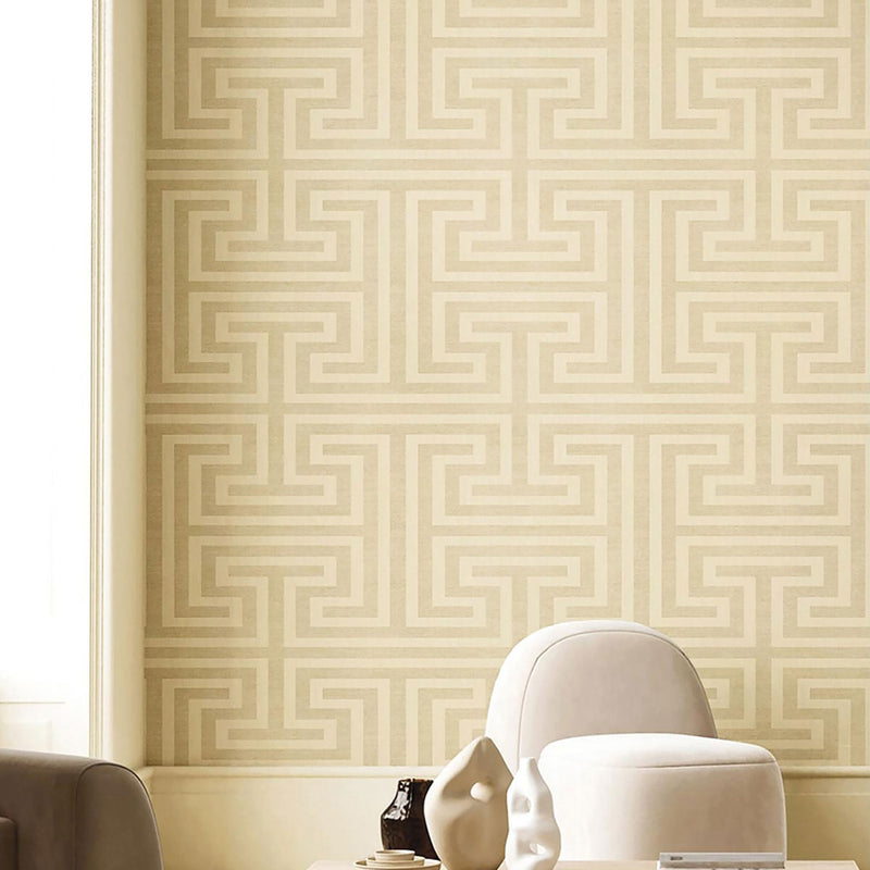 27515 Geometric Maze Beige Wallpaper by Galerie